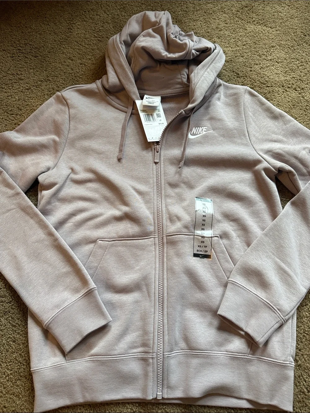 Nike Mauve Women’s Full-Zip Hoodie Size XS NWT